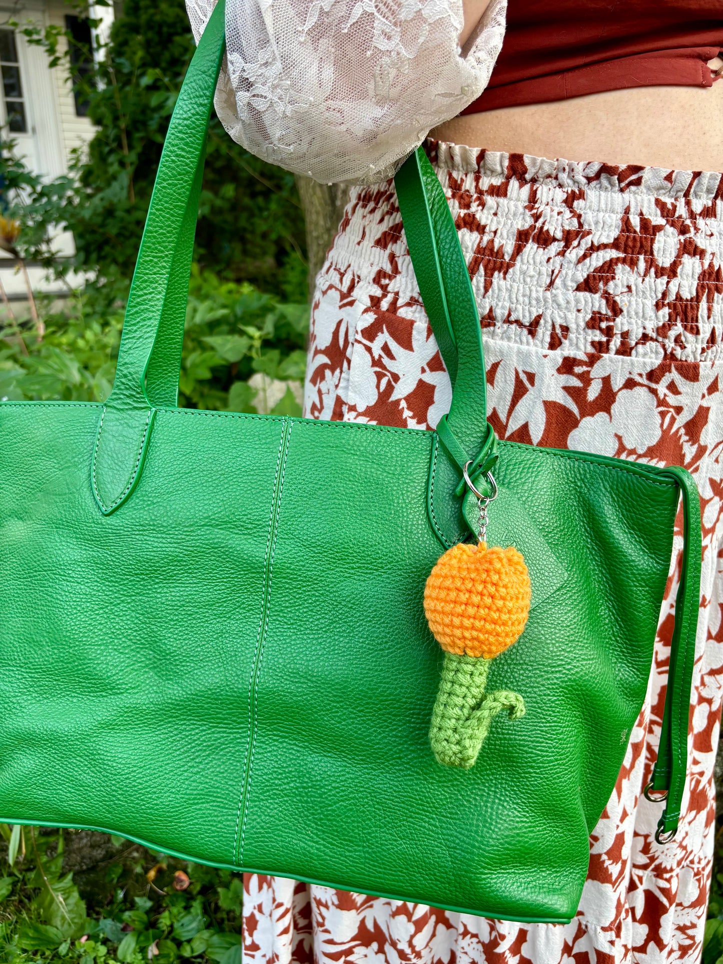 Orange Tulip Keychain