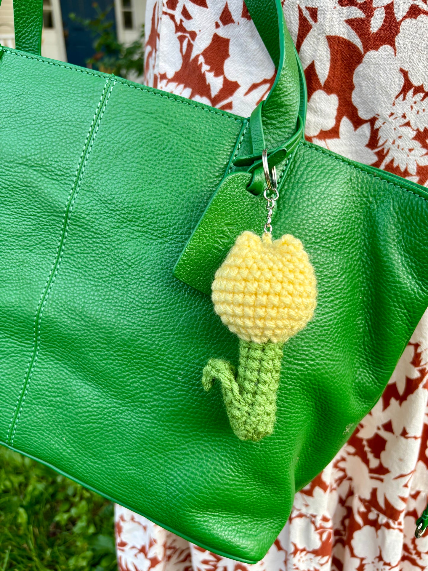 Cream Tulip Keychain