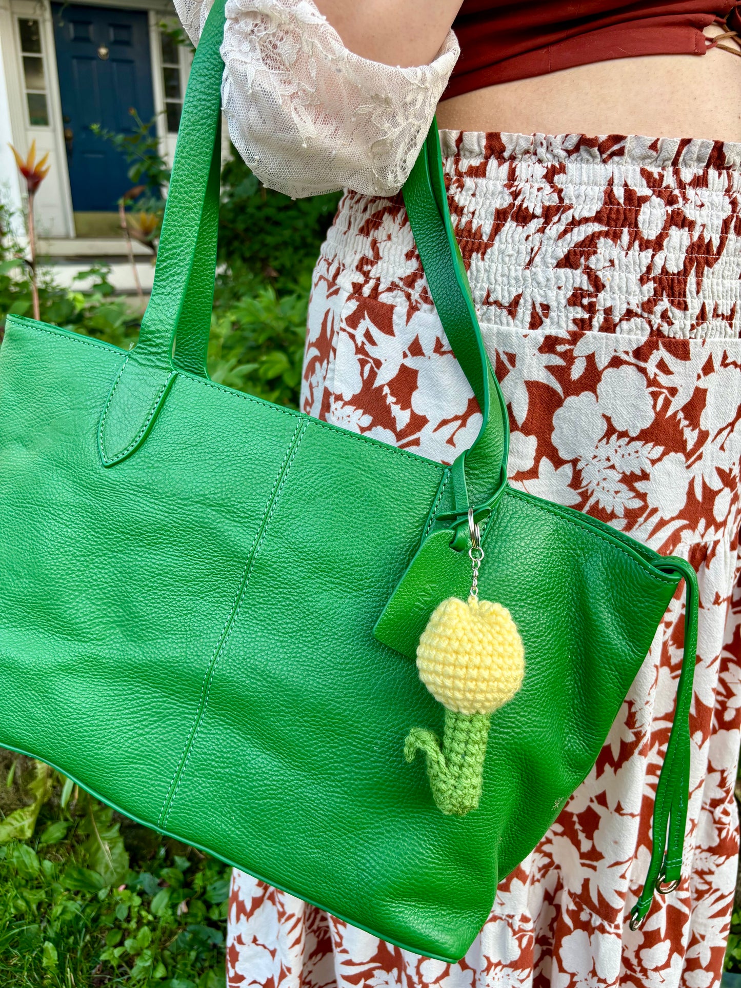Cream Tulip Keychain