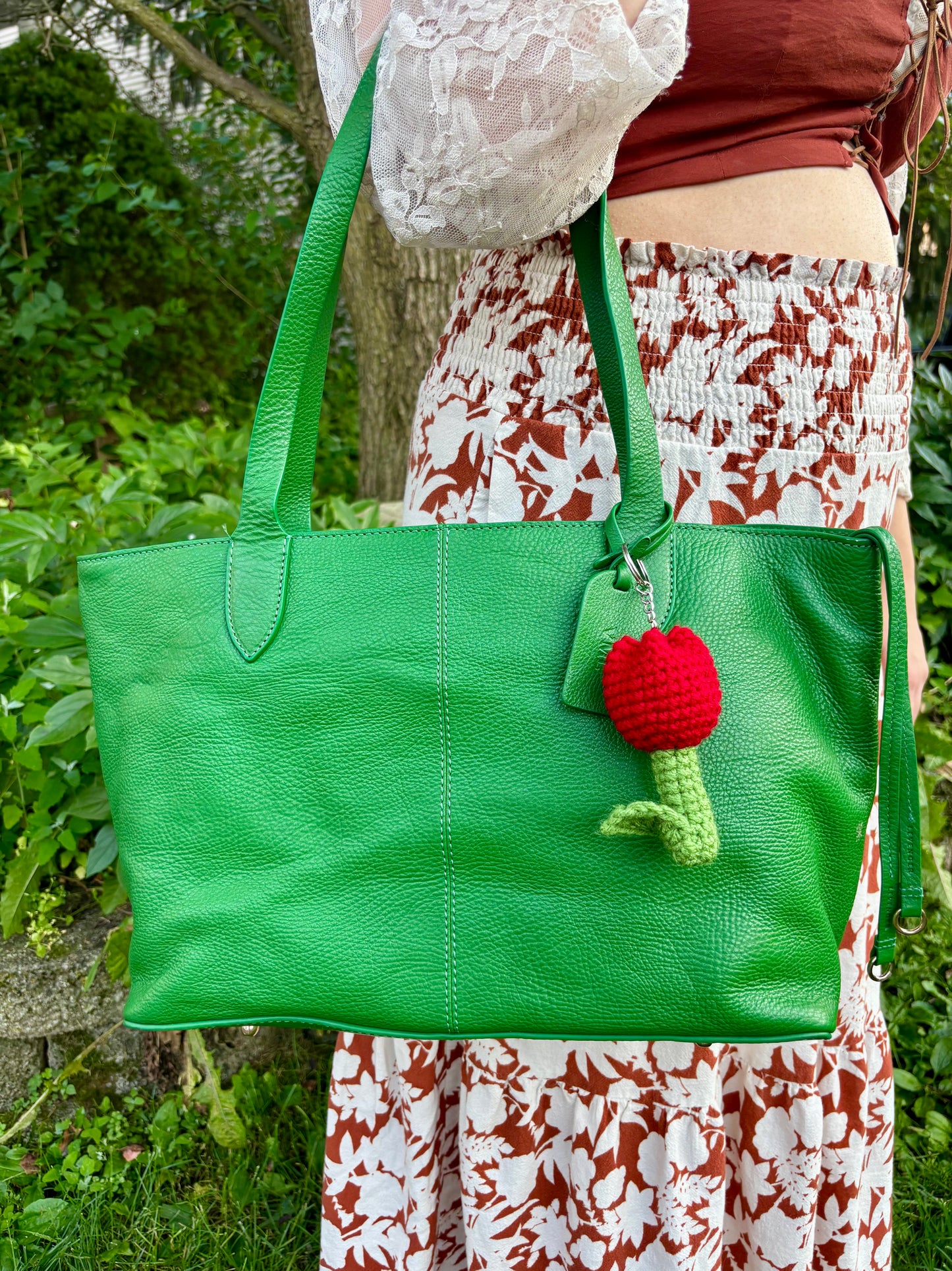 Red Tulip Keychain