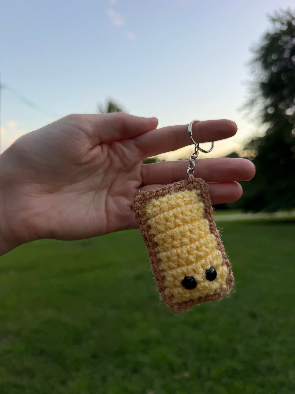 Honey Milk Tea Boba Keychain handmade crochet product view 6