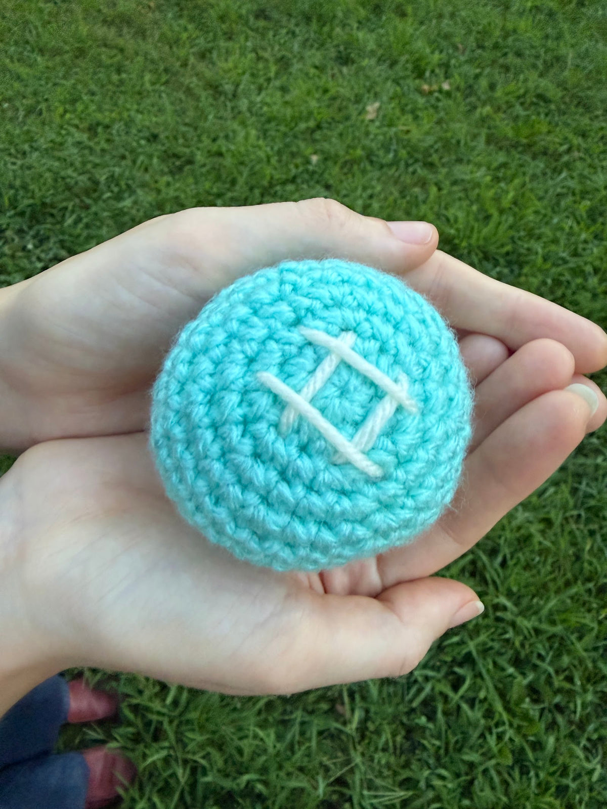 Blue Mushroom Plushie handmade crochet product view 3