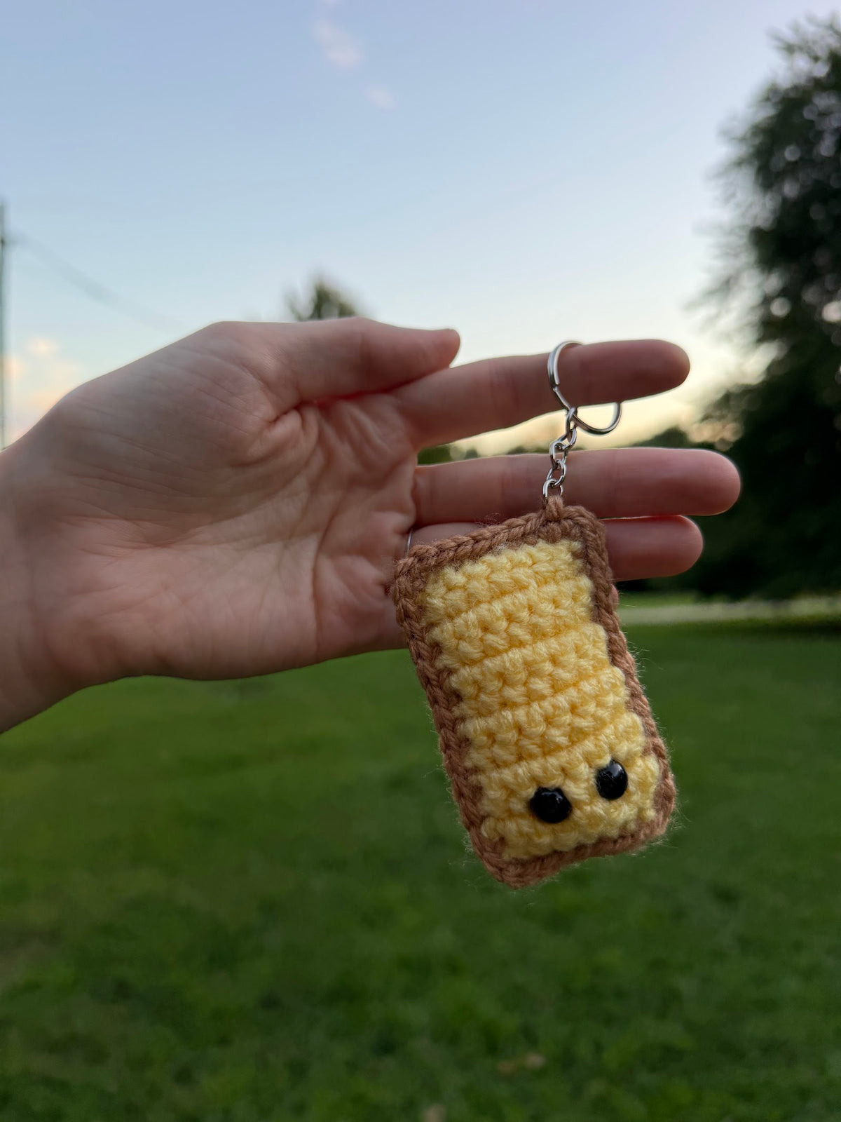 Honey Milk Tea Boba Keychain handmade crochet product view 5