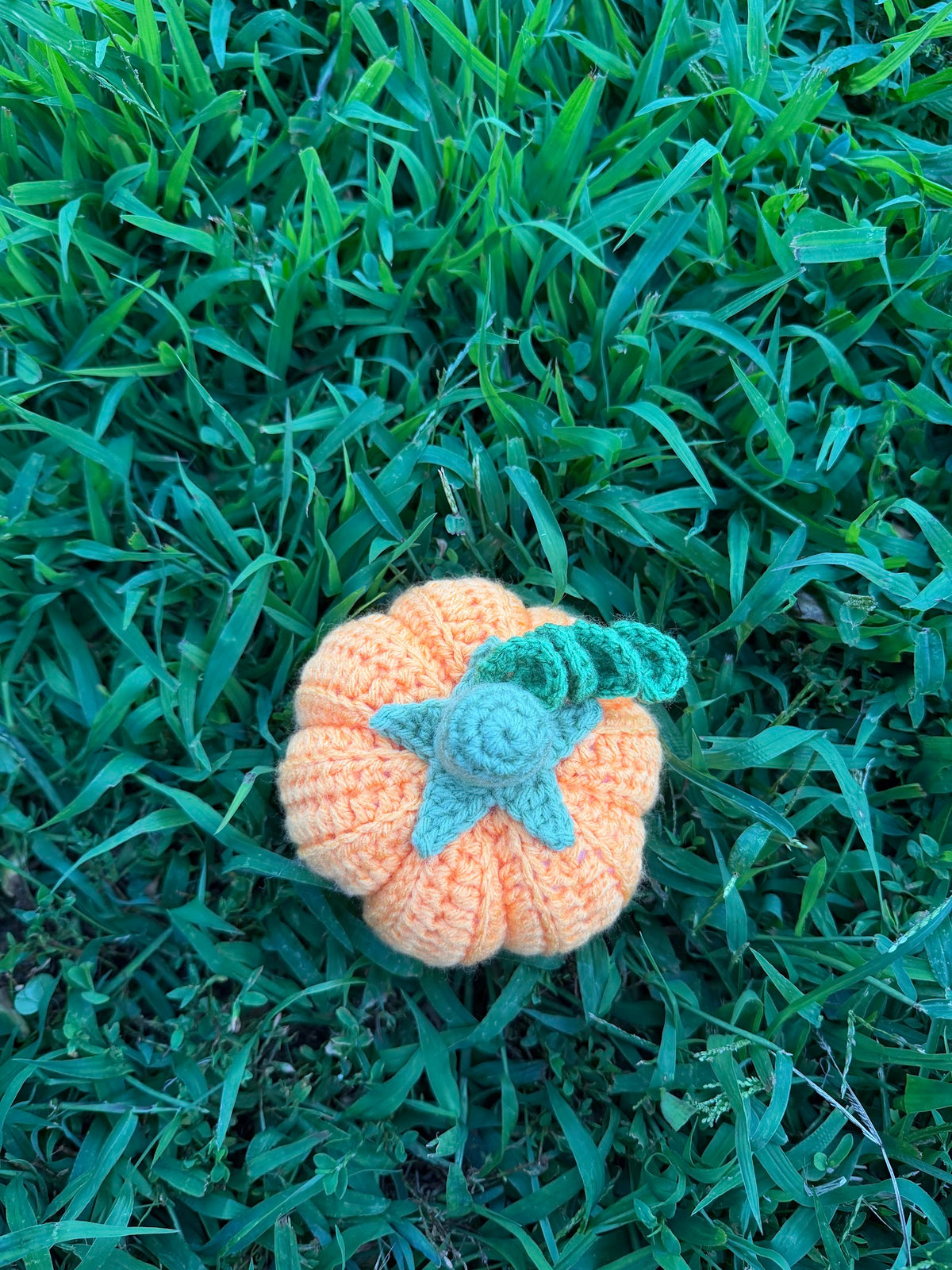 Harvest Pumpkin Plushie handmade crochet product view 3