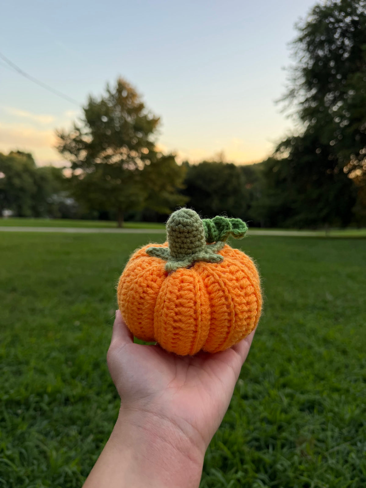 Harvest Pumpkin Plushie handmade crochet product view 2