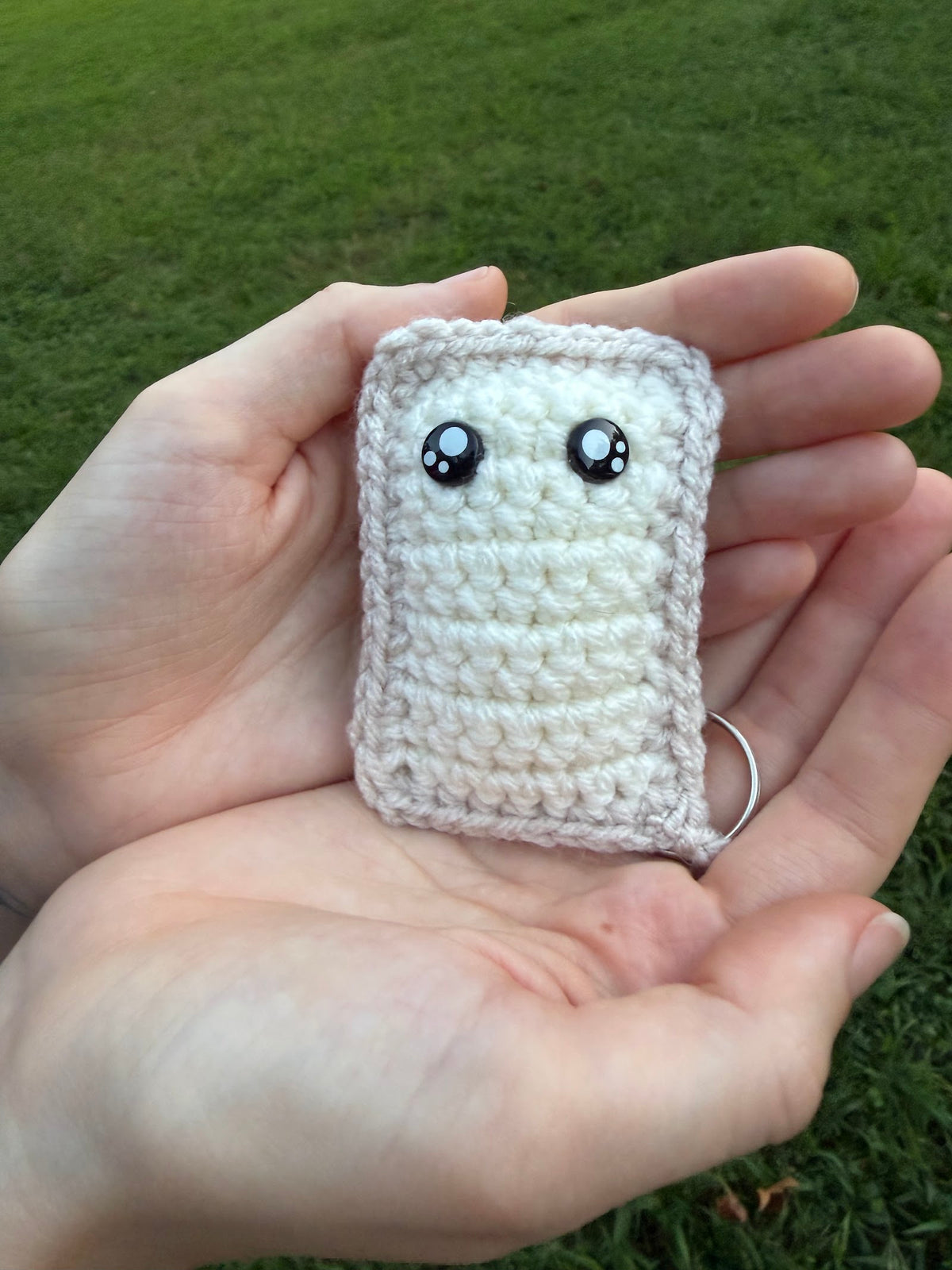 Vanilla Boba Keychain handmade crochet product view 4