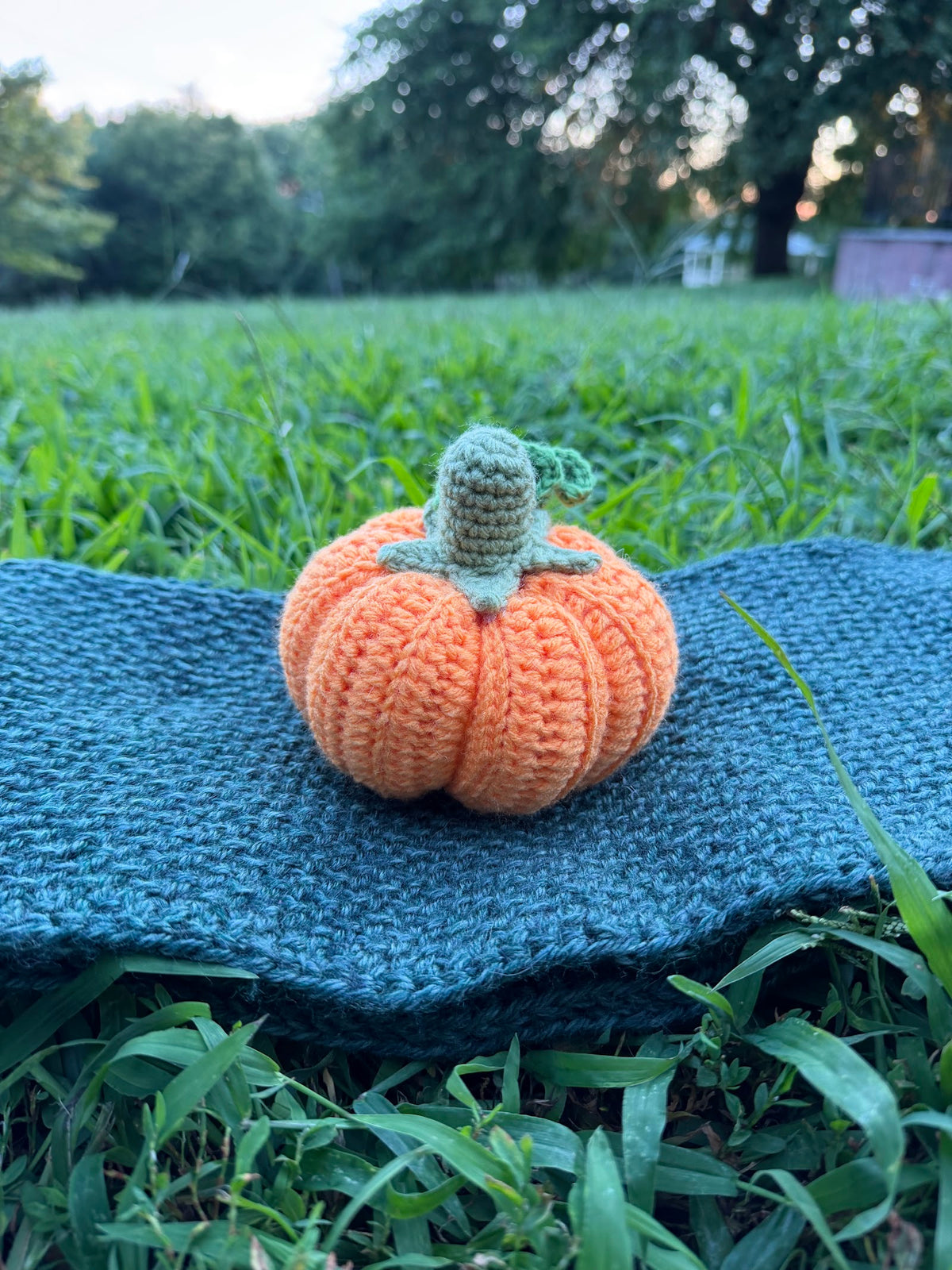 Harvest Pumpkin Plushie handmade crochet product view 1