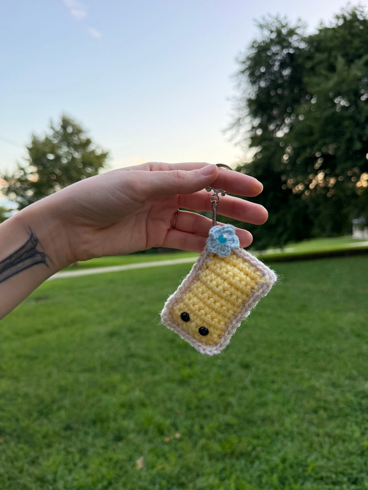 Honey Milk Tea Boba Keychain handmade crochet product view 4