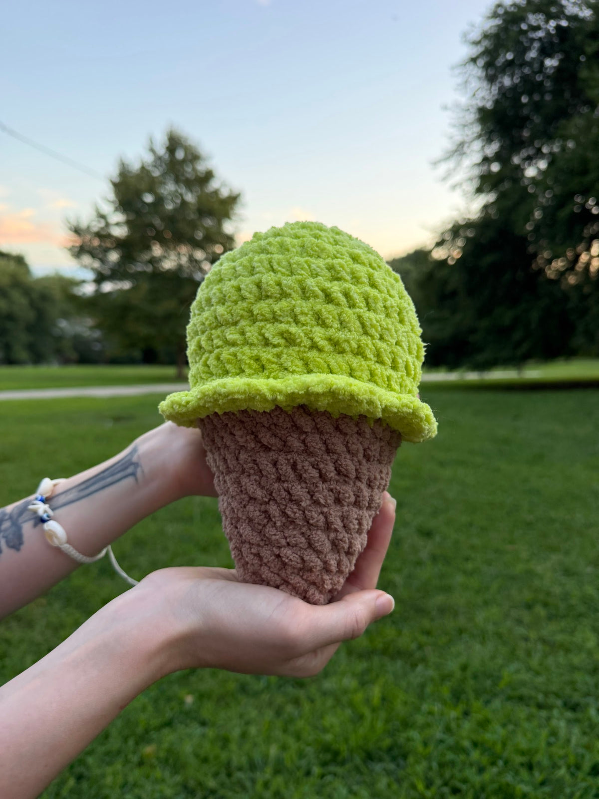 Mint Ice Cream Plushie handmade crochet product view 1