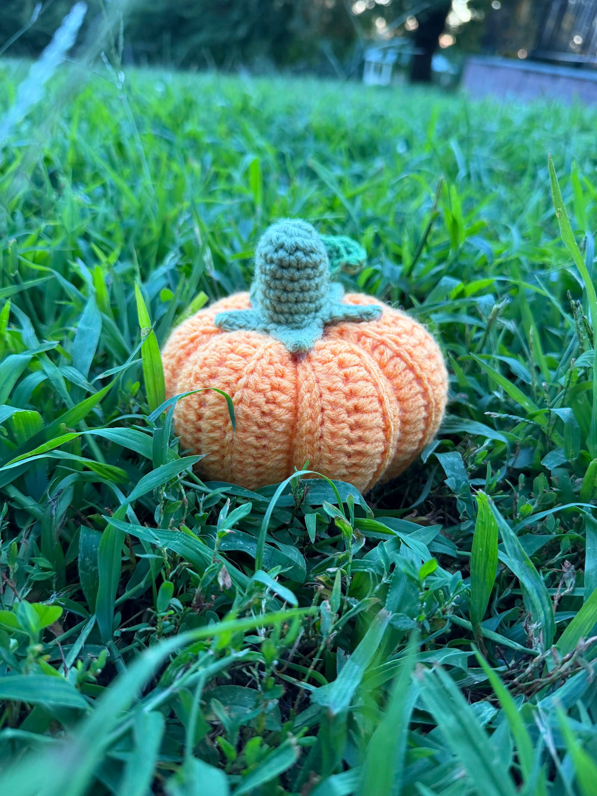 Harvest Pumpkin Plushie handmade crochet product view 4
