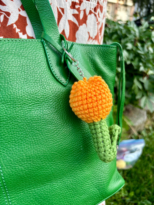 Orange Tulip Keychain